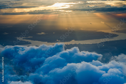 view of a clouds at sunset