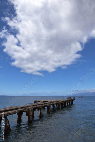 dipadated concrete pier at lahaina  maui