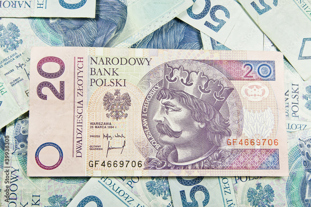 Pieniądze - Polski złoty 20 - obrazy, fototapety, plakaty 