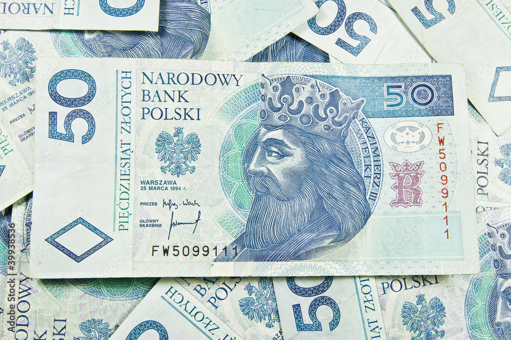 Pieniądze - Polski złoty 50 - obrazy, fototapety, plakaty 