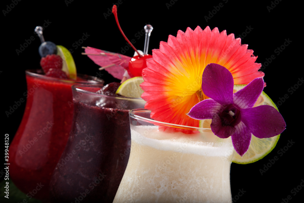 Banana, Blueberry and Raspberry Daiquiri - Most popular cocktail Stock ...