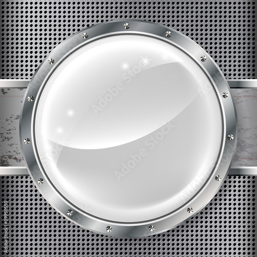Metal banner with huge space for information.