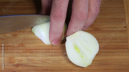 Cutting onions photo