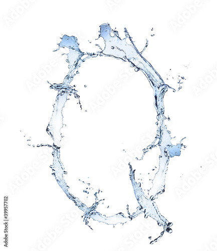 Water alphabet letter "Q" isolated on white background