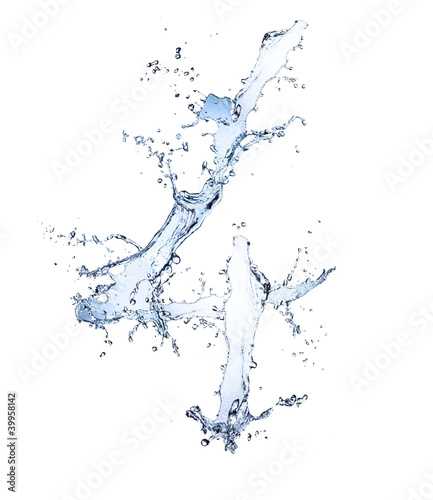 Water number "0" isolated on white background