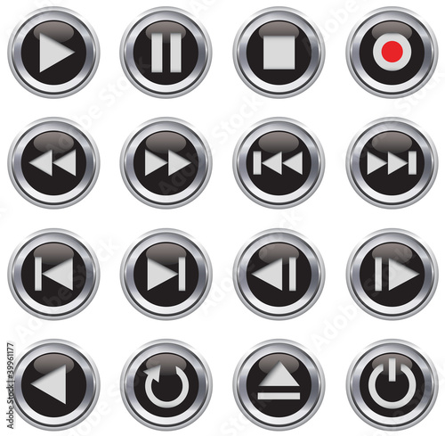 Multimedia control icon/button set Free Download Multimedia control icon/button set - GFXLoad