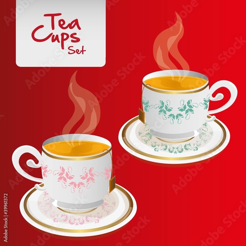 floral tea cups