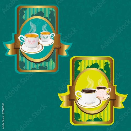coffee and tea vintage labels