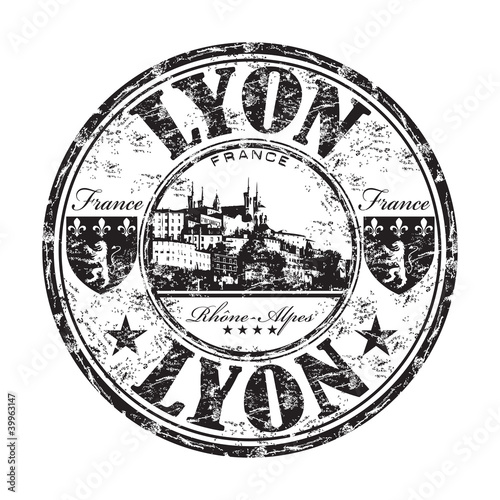 Lyon grunge rubber stamp
