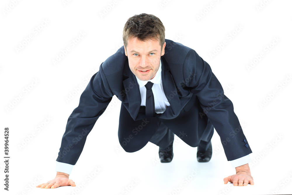 handsome service business man doing push ups handsome service business man doing push ups