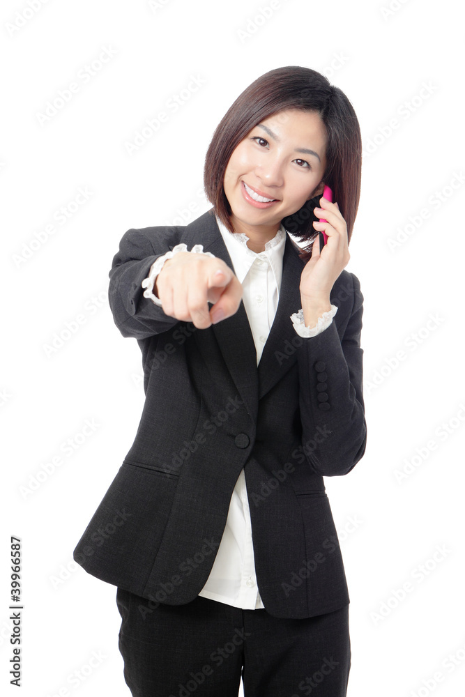Business woman Happy Speaking Mobile phone Business woman Happy Speaking Mobile phone