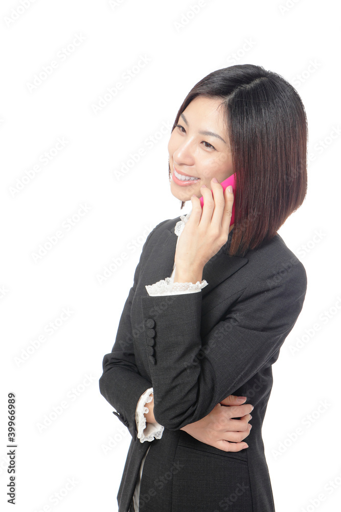 Business woman Happy Speaking Mobile phone Business woman Happy Speaking Mobile phone