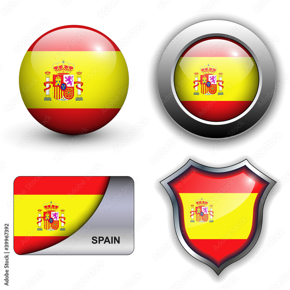 Obraz premium Spain flag icons