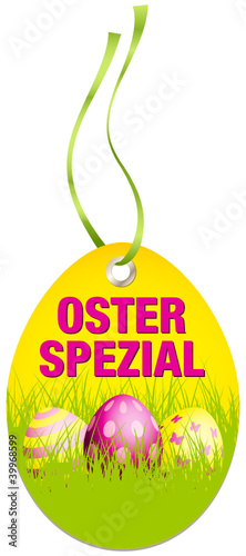 Hangtag Osterspezial Ostereier gelb/pink