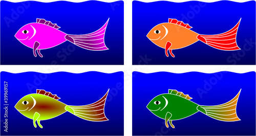 Fische 4x eins