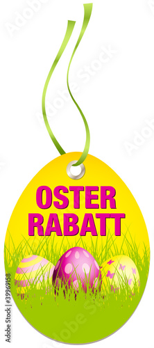 Hangtag Osterrabatt Ostereier gelb/pink