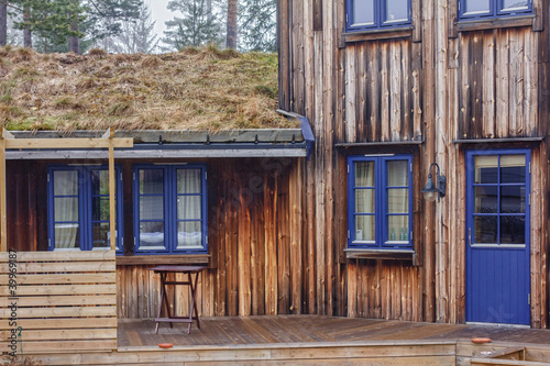 Canvas Print Holzhaus in Norwegen