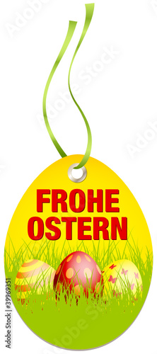 Hangtag Frohe Ostern Ostereier gelb/rot