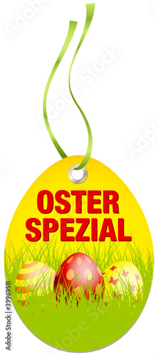 Hangtag Osterspezial Ostereier gelb/rot