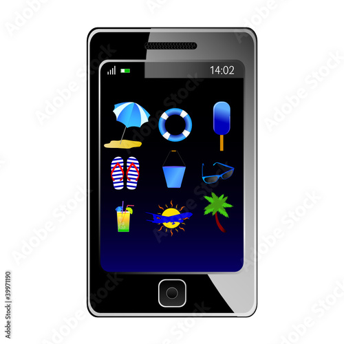 stuff for the beach on the phone