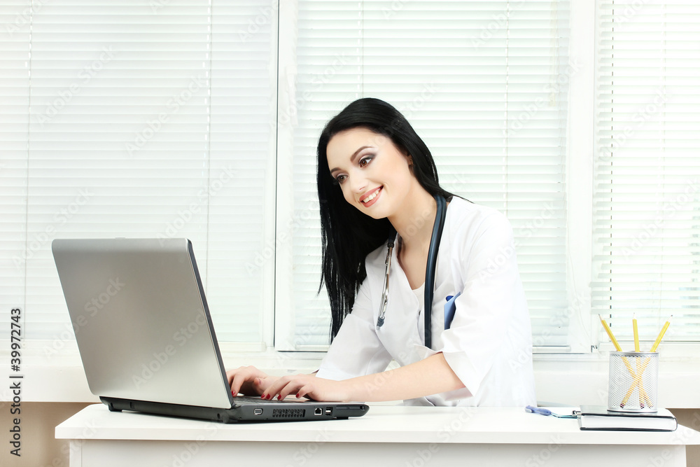 beautiful girl doctor in the office beautiful girl doctor in the office