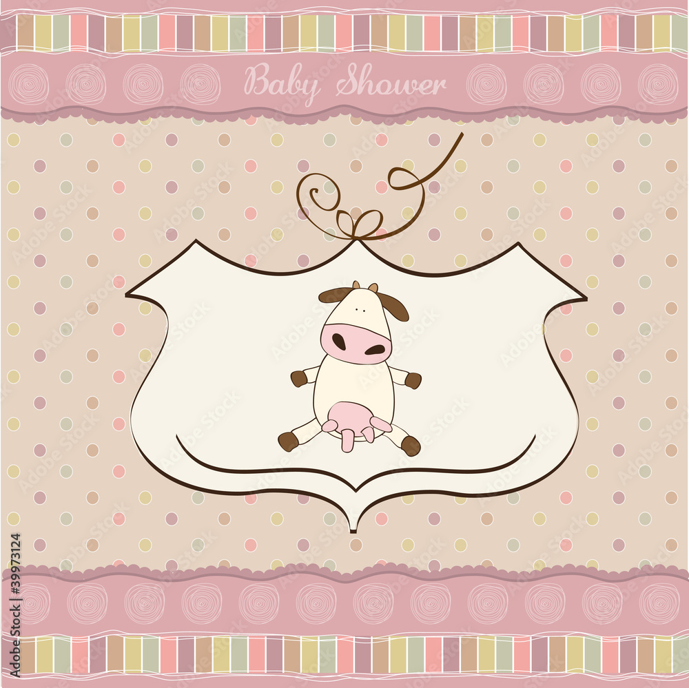 new baby girl shower card with cow new baby girl shower card with cow