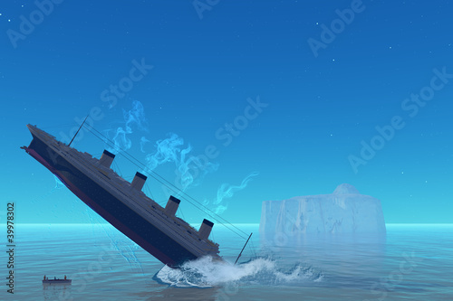 Tablou pe pânză Titanic Sinking