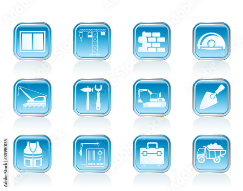 building and construction icons - vector icon set