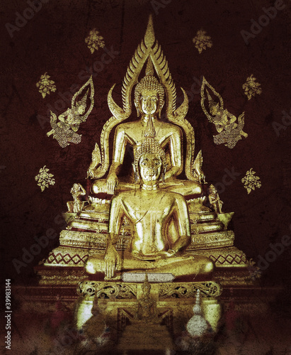 lord buddha statue in thai temple © anankkml