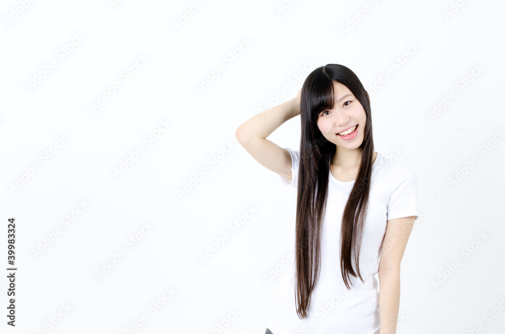 attractive asian woman isolated on white background attractive asian woman isolated on white background