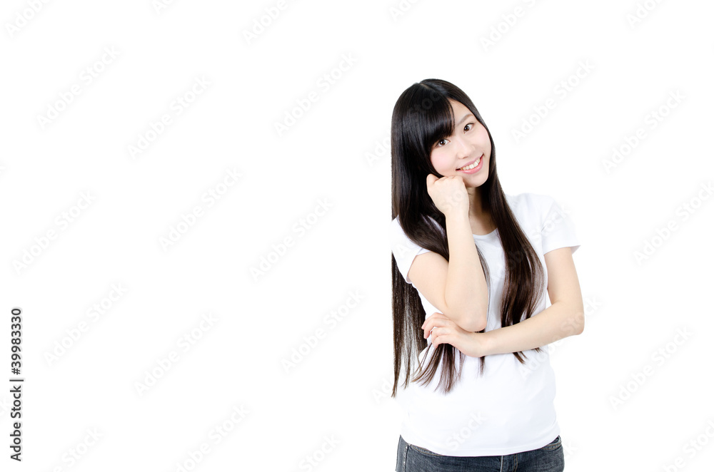 attractive asian woman isolated on white background attractive asian woman isolated on white background