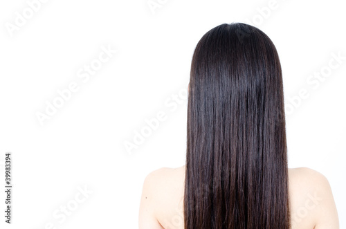 attractive asian woman with beautiful long hair
