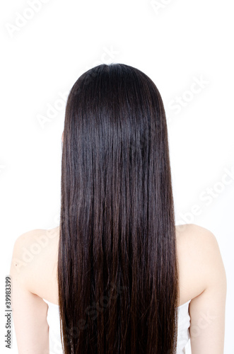 attractive asian woman with beautiful long hair