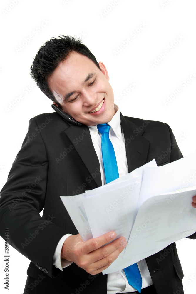 businessman holding a report