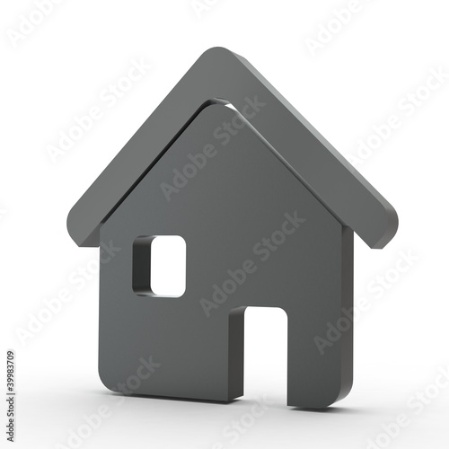 3d Icon Home schwarz