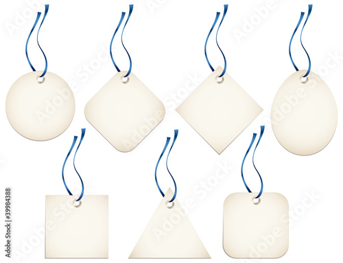 7 Little Hangtags Blue Bow