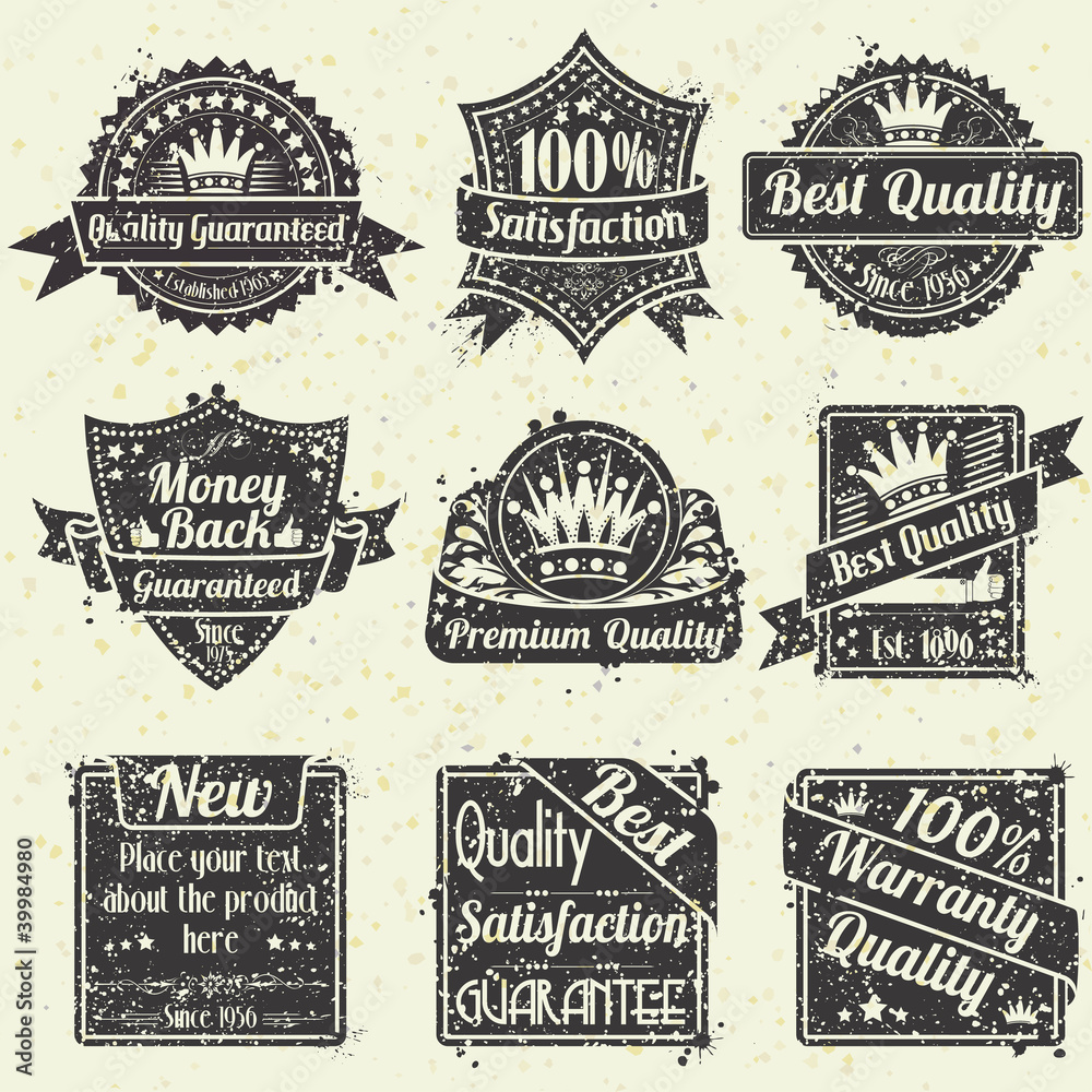 Obraz premium Quality and Guarantee Labels