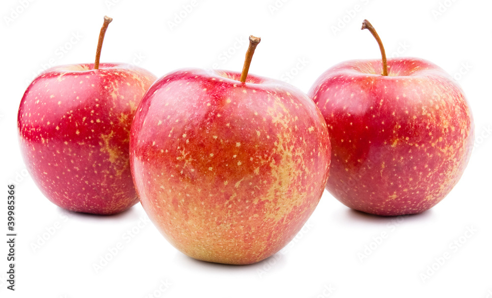 Three Red Apple Isolated on White