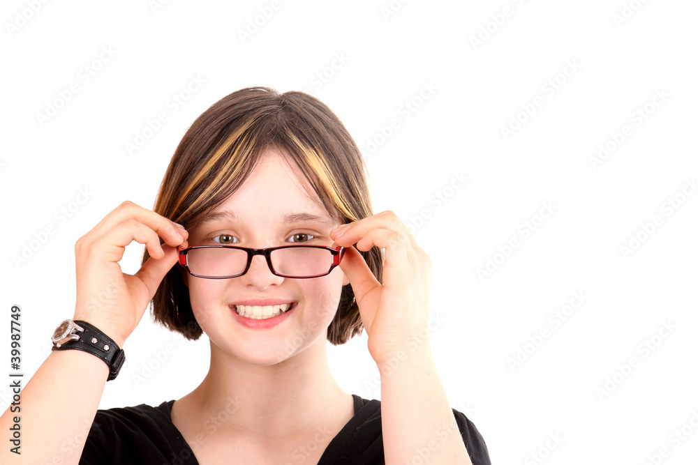 Mädchen mit Brille Mädchen mit Brille