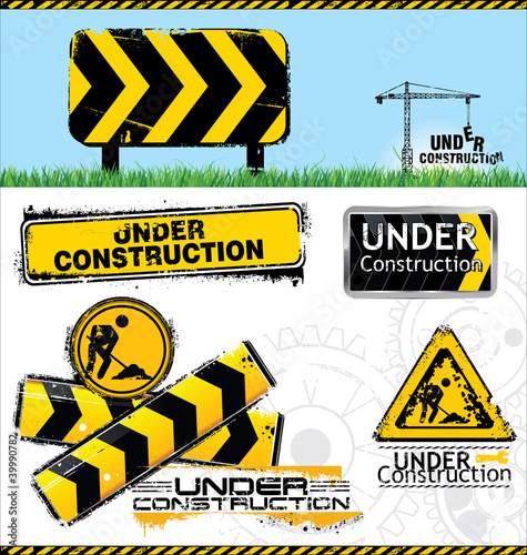 Under construction signs