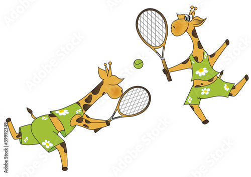 Giraffes tennis players © fir4ik