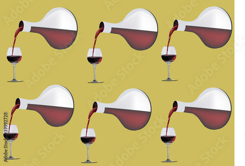 Pouring wine into decanter