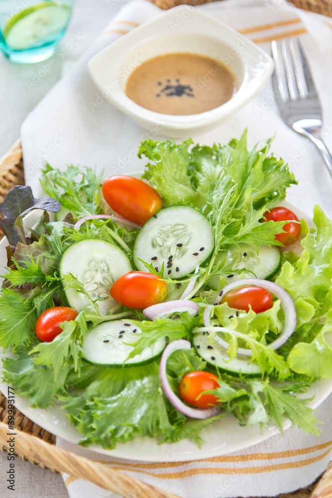 Salad with sesame dressing Salad with sesame dressing