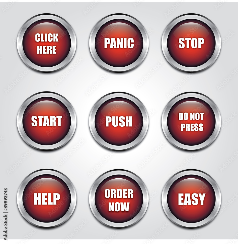 Aluminium red buttons Aluminium red buttons