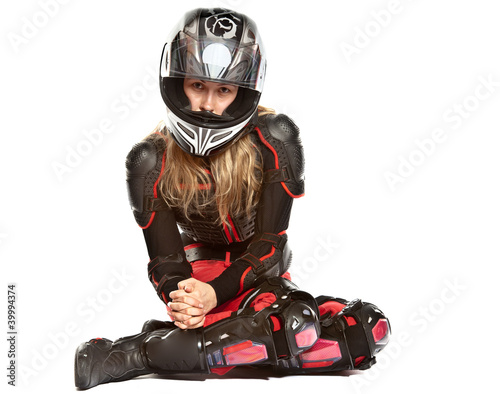 Girl - motorcycle rider photo