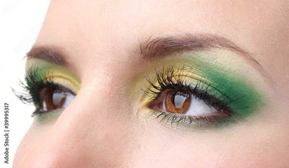 Fototapeta premium beautiful female eyes with bright make-up