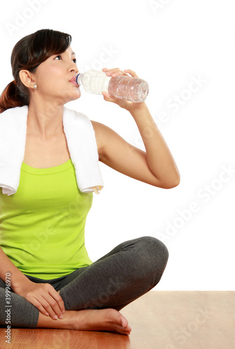 fitness woman with water