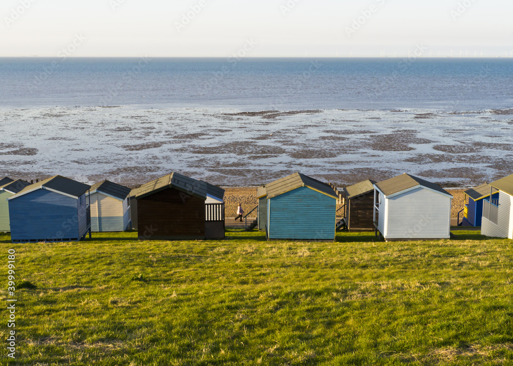 Naklejka premium Seascape and Beach Huts