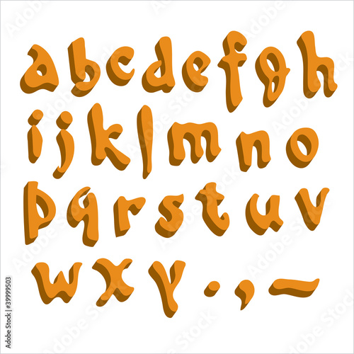 Orange alphabet.