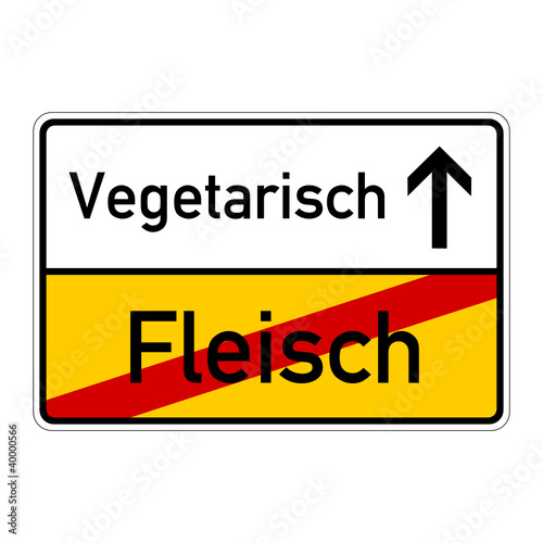 ortsschild fleisch vegetrisch I